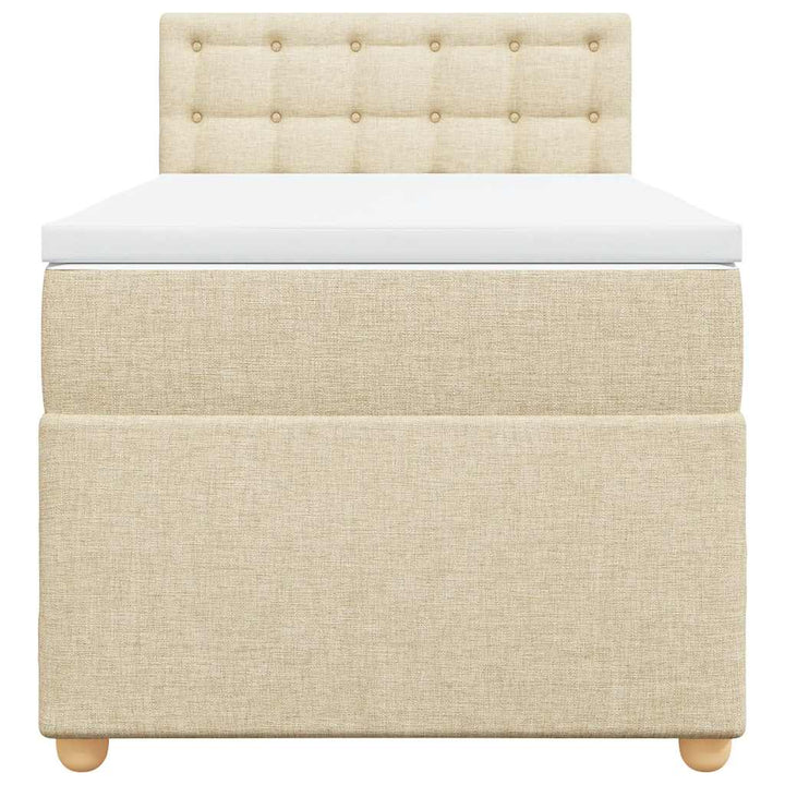 kontinentalseng med madras 80x200 cm stof cremefarvet