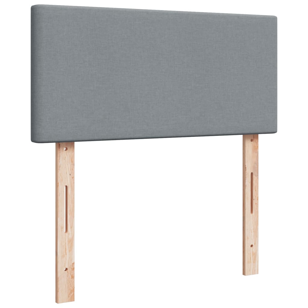 kontinentalseng med madras 90x190 cm stof lysegrå