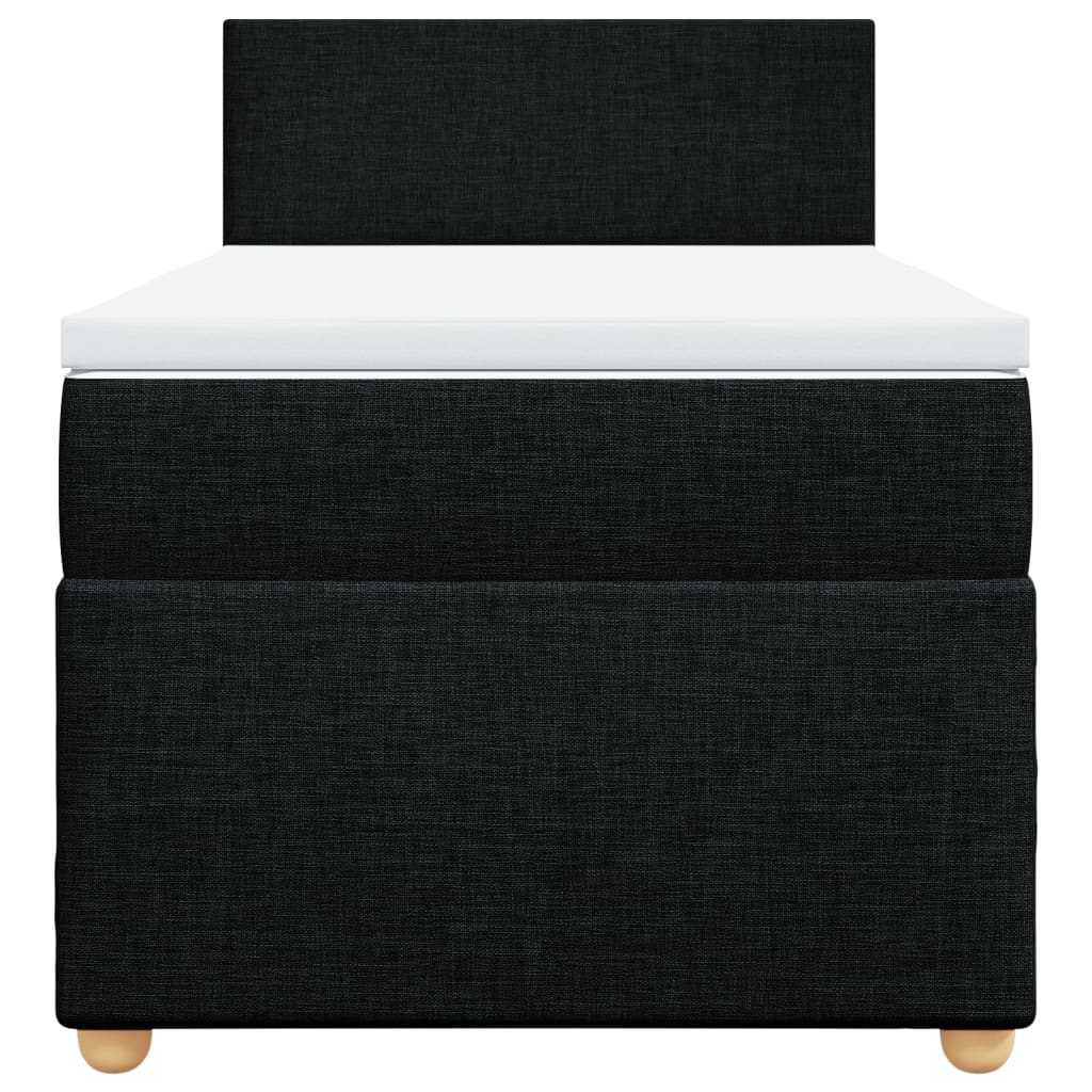 kontinentalseng med madras 90x190 cm stof sort