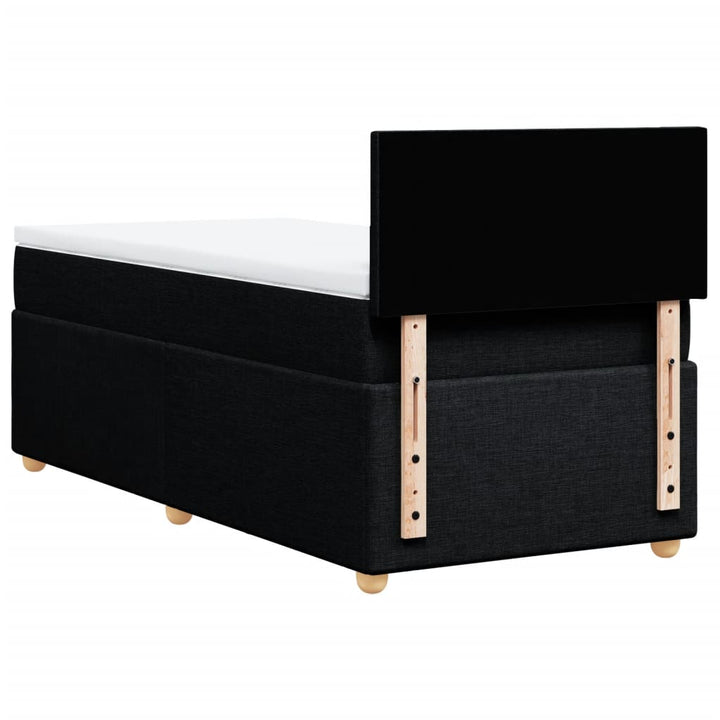 kontinentalseng med madras 90x190 cm stof sort