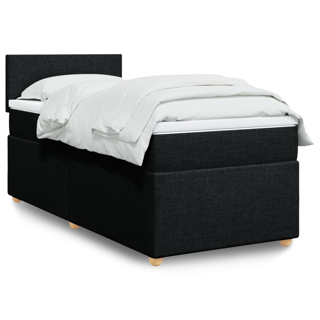 kontinentalseng med madras 90x190 cm stof sort