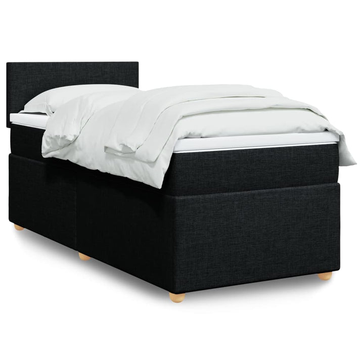 kontinentalseng med madras 90x190 cm stof sort