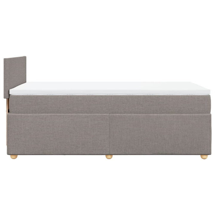 kontinentalseng med madras 90x190 cm stof gråbrun