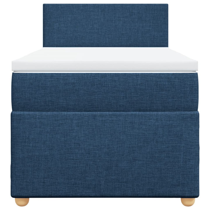 kontinentalseng med madras 90x190 cm stof blå