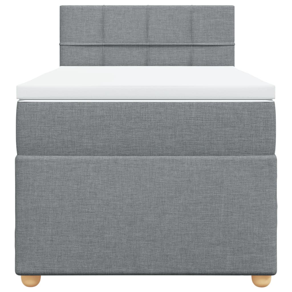 kontinentalseng med madras 90x190 cm stof lysegrå