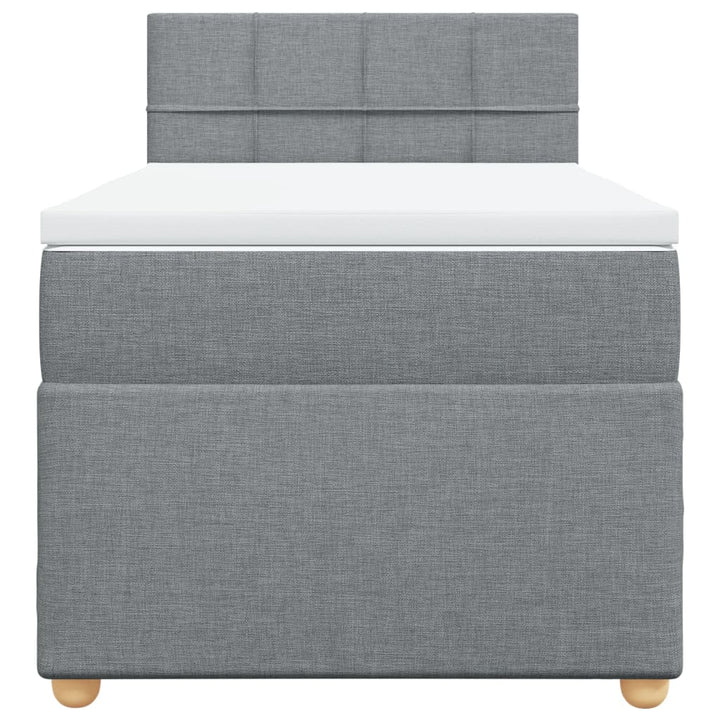 kontinentalseng med madras 90x190 cm stof lysegrå