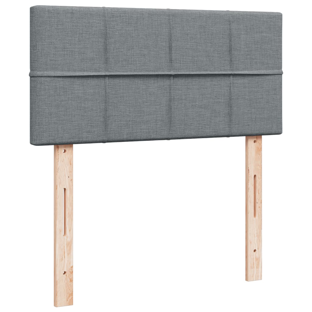 kontinentalseng med madras 90x190 cm stof lysegrå