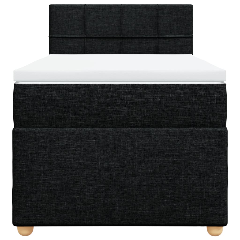 kontinentalseng med madras 90x190 cm stof sort