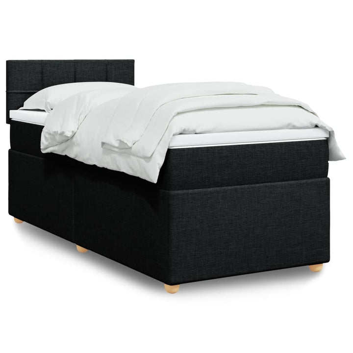kontinentalseng med madras 90x190 cm stof sort
