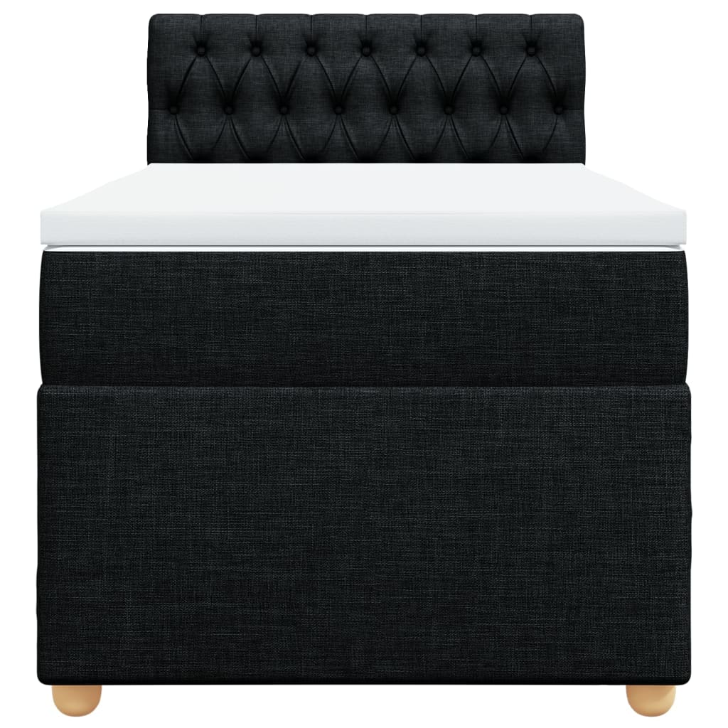 kontinentalseng med madras 90x190 cm stof sort
