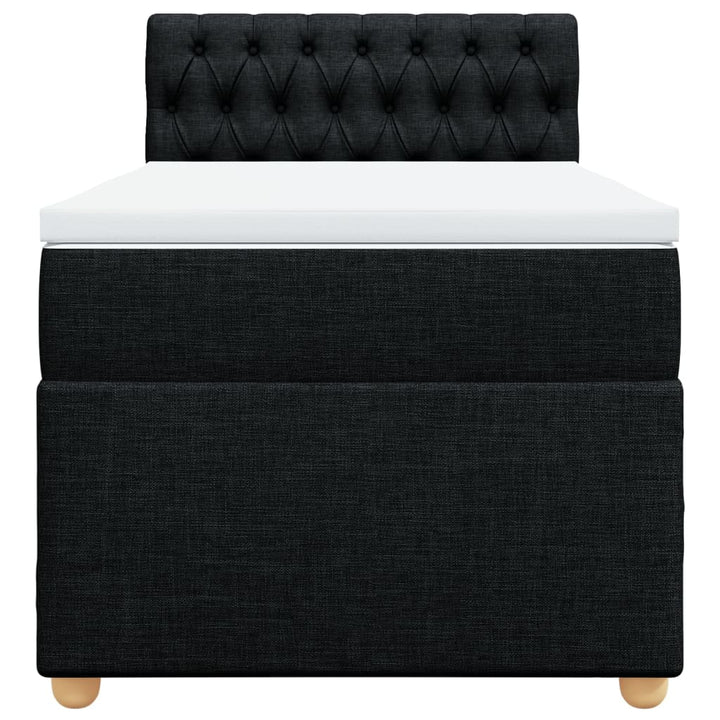 kontinentalseng med madras 90x190 cm stof sort