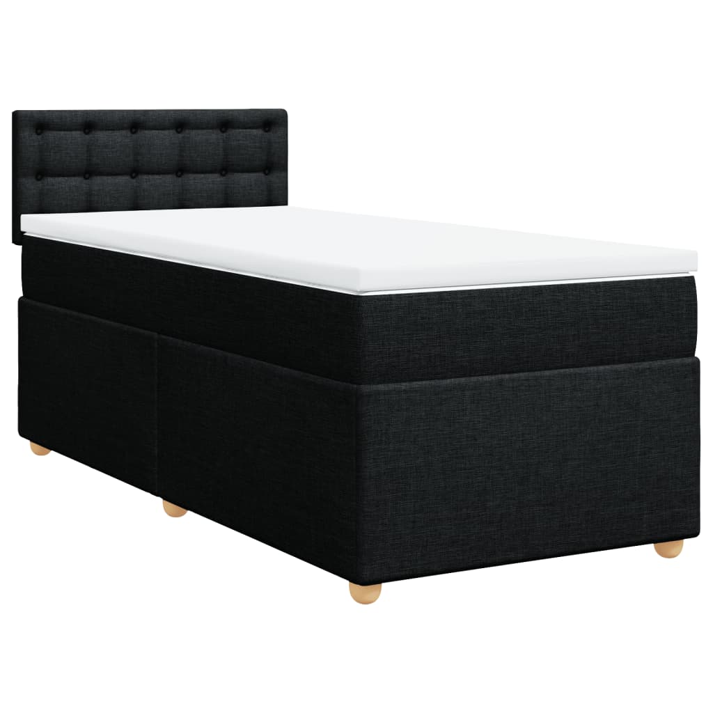 kontinentalseng med madras 90x190 cm stof sort