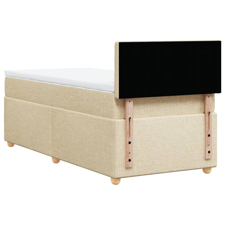 kontinentalseng med madras 90x190 cm stof cremefarvet