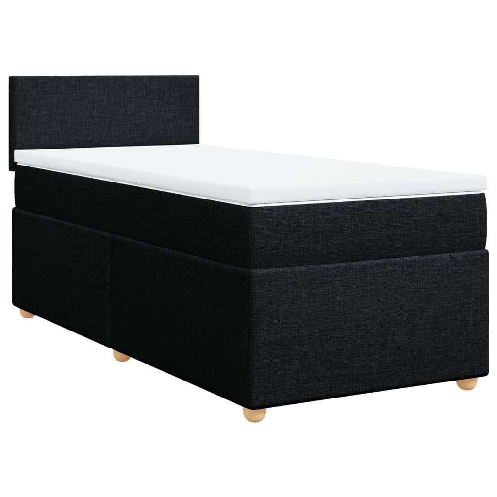 kontinentalseng med madras 90x200 cm stof sort