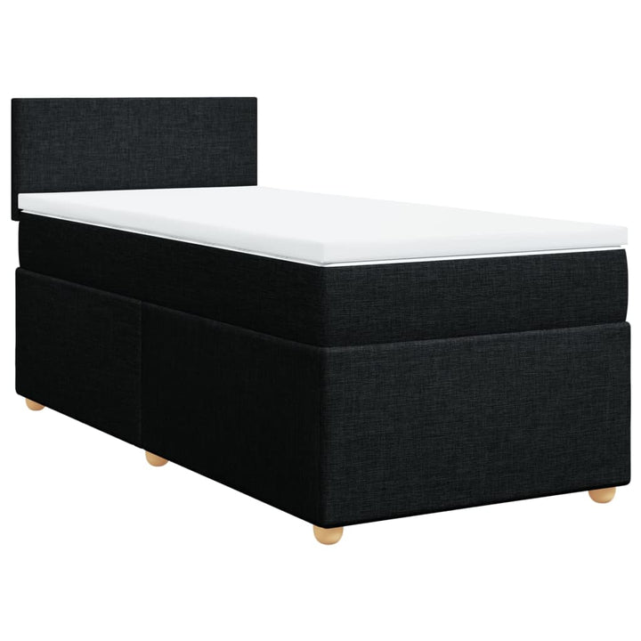 kontinentalseng med madras 90x200 cm stof sort
