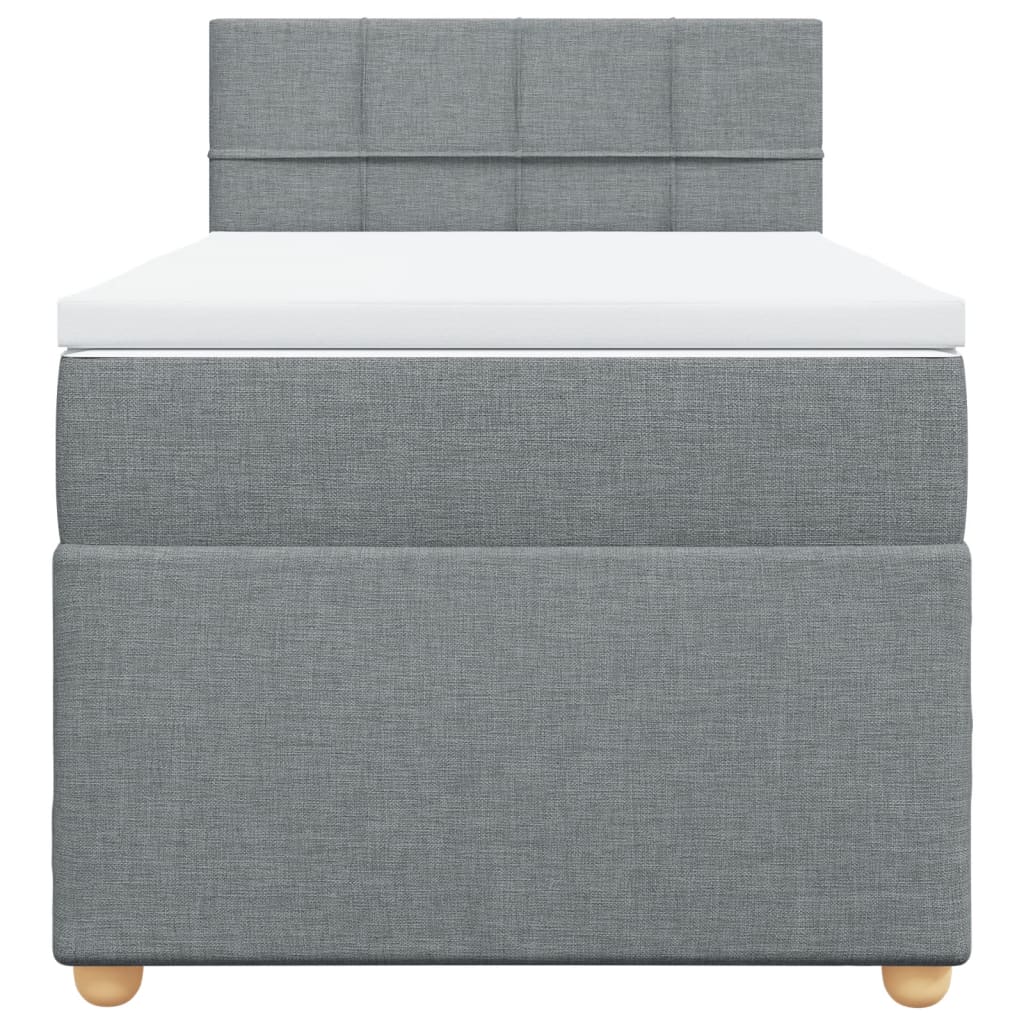 kontinentalseng med madras 90x200 cm stof lysegrå