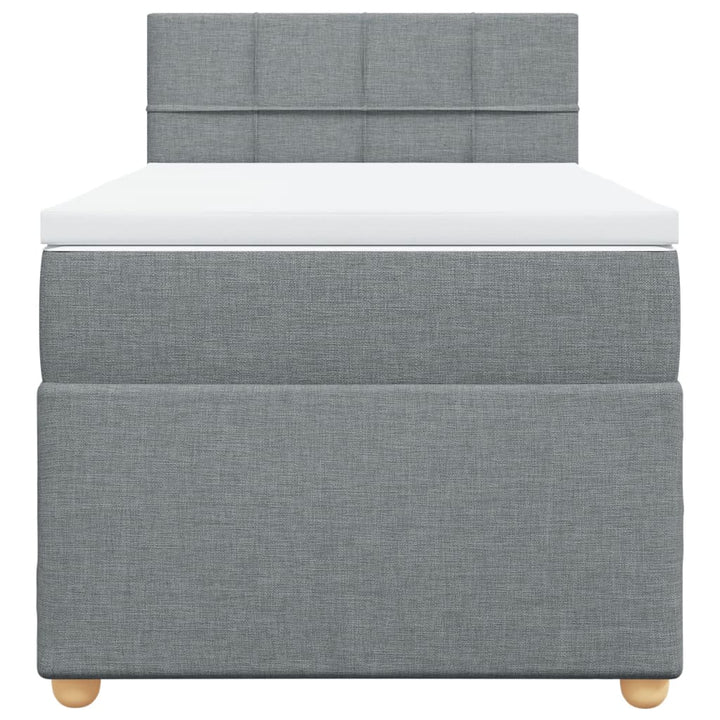 kontinentalseng med madras 90x200 cm stof lysegrå