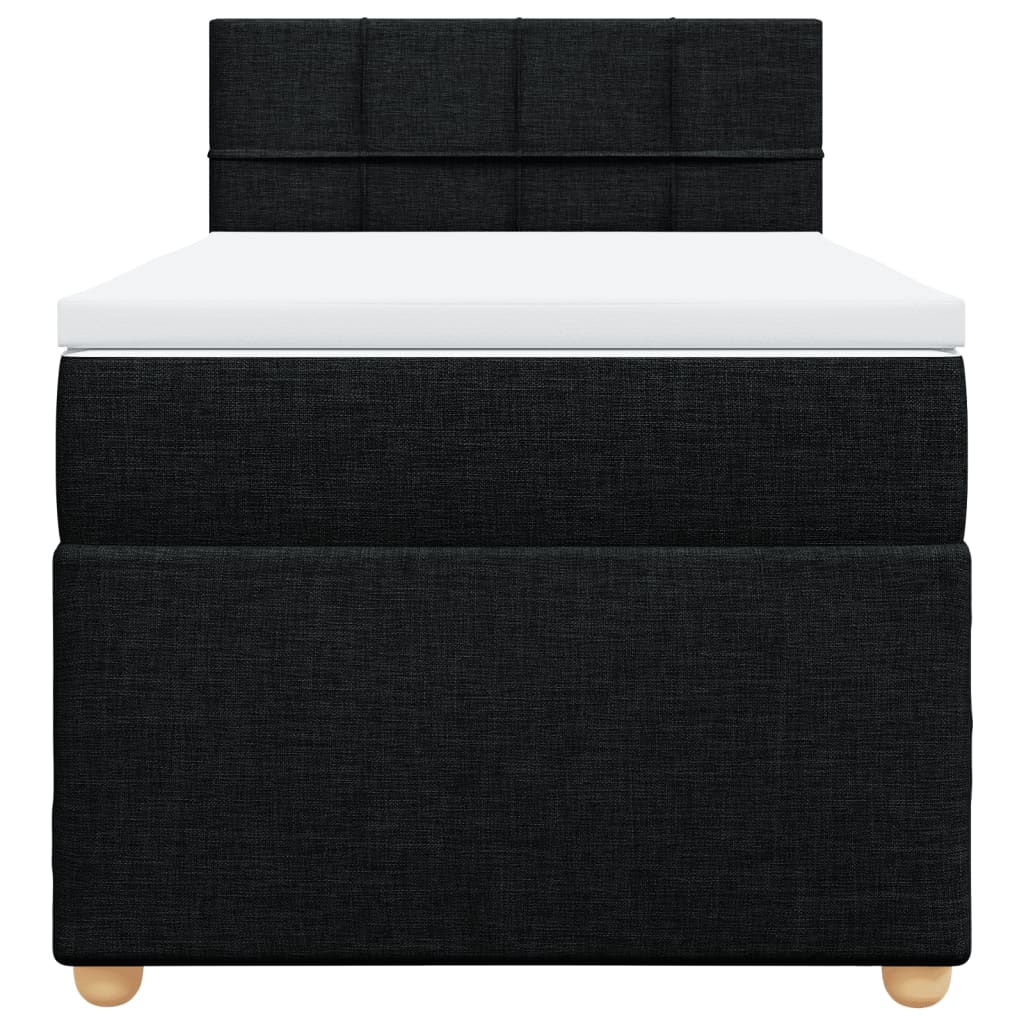kontinentalseng med madras 90x200 cm stof sort