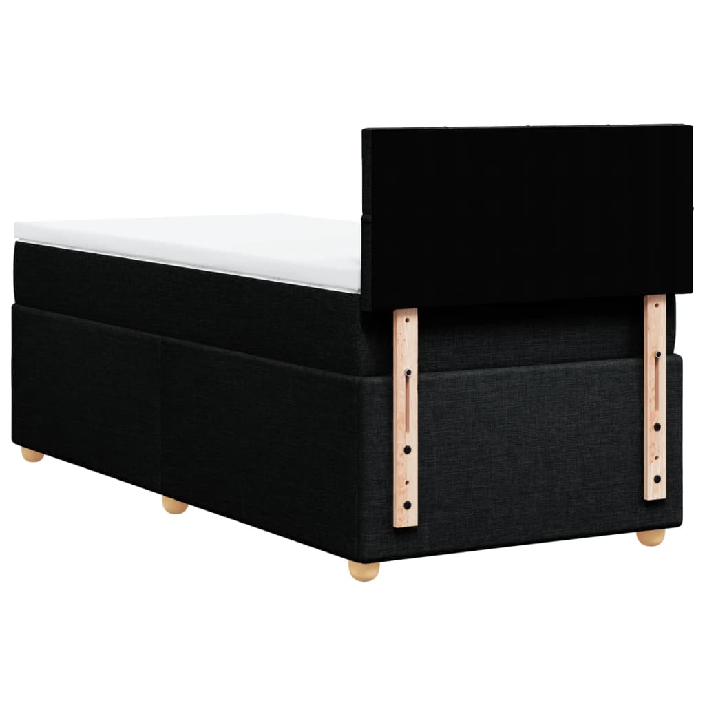 kontinentalseng med madras 90x200 cm stof sort