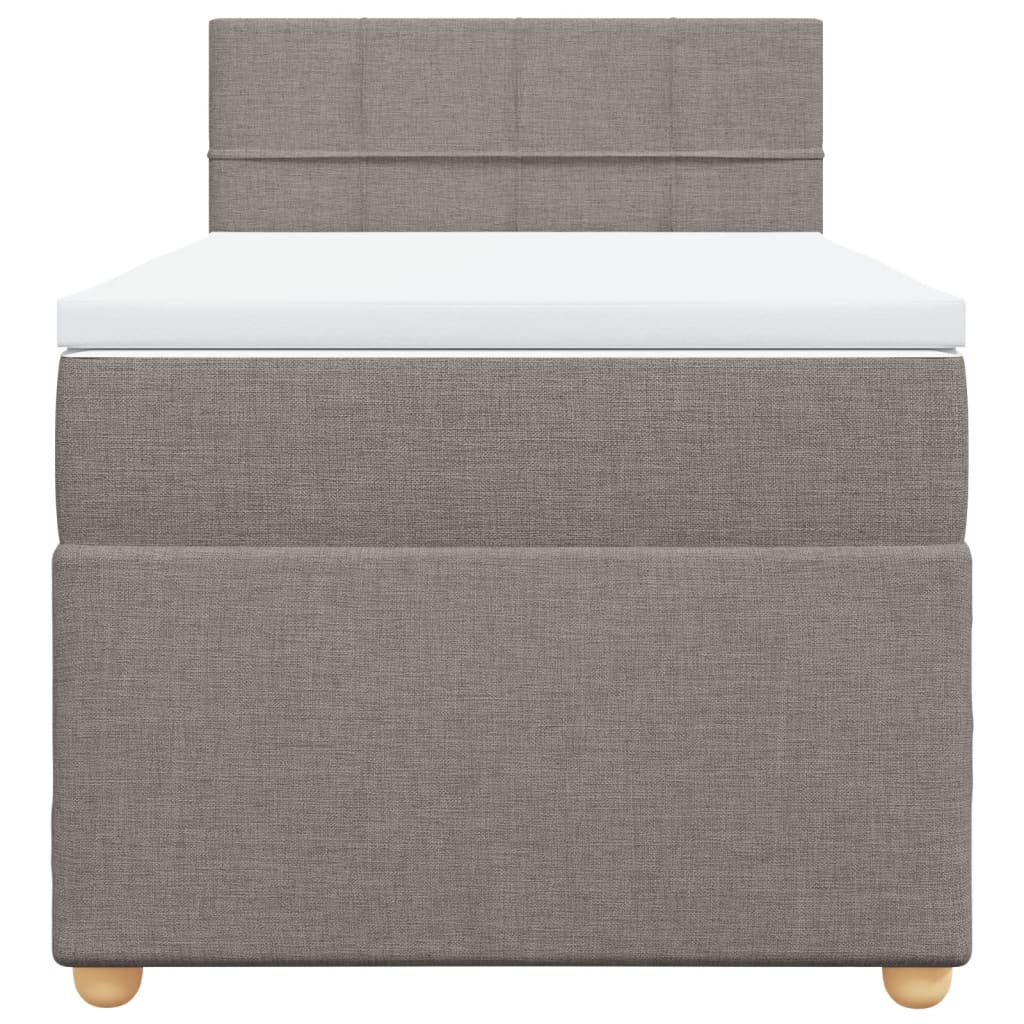 kontinentalseng med madras 90x200 cm stof gråbrun