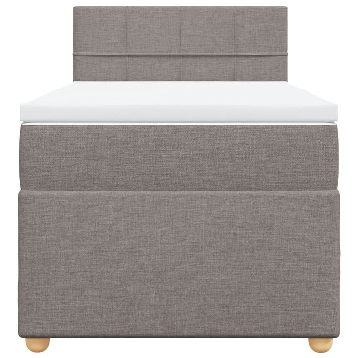 kontinentalseng med madras 90x200 cm stof gråbrun