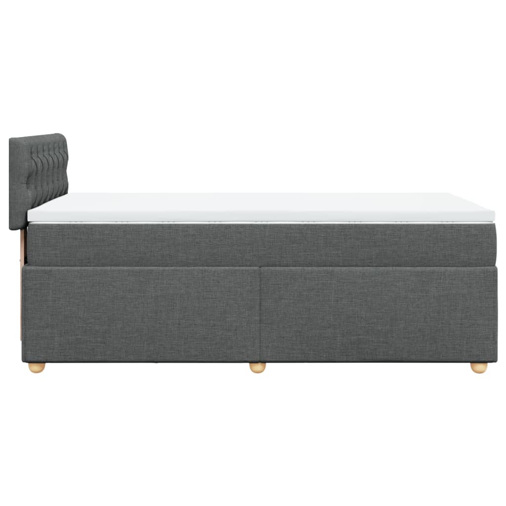 kontinentalseng med madras 90x200 cm stof mørkegrå