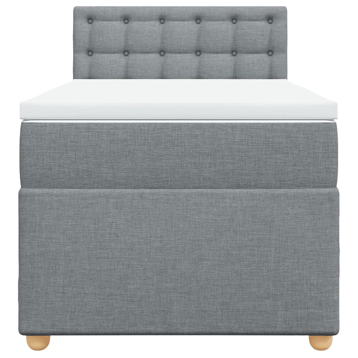 kontinentalseng med madras 90x200 cm stof lysegrå