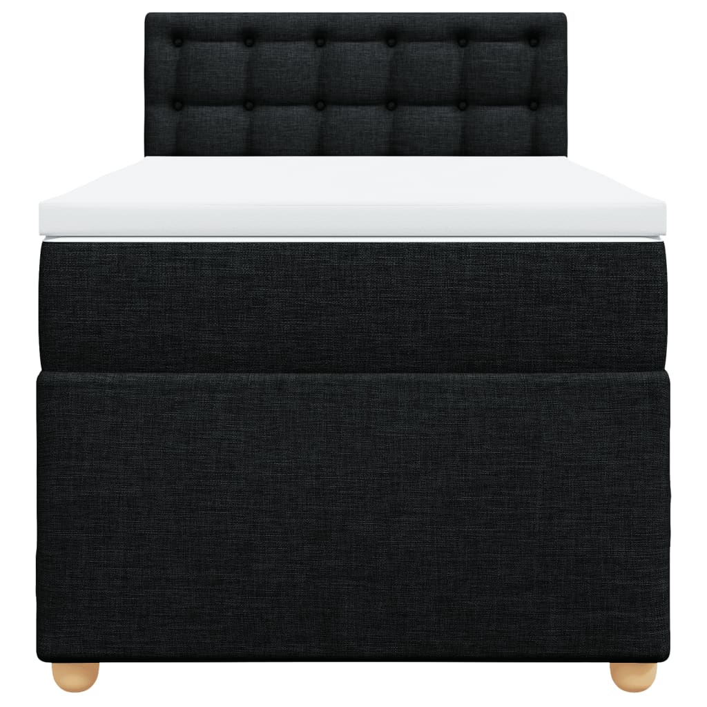 kontinentalseng med madras 90x200 cm stof sort