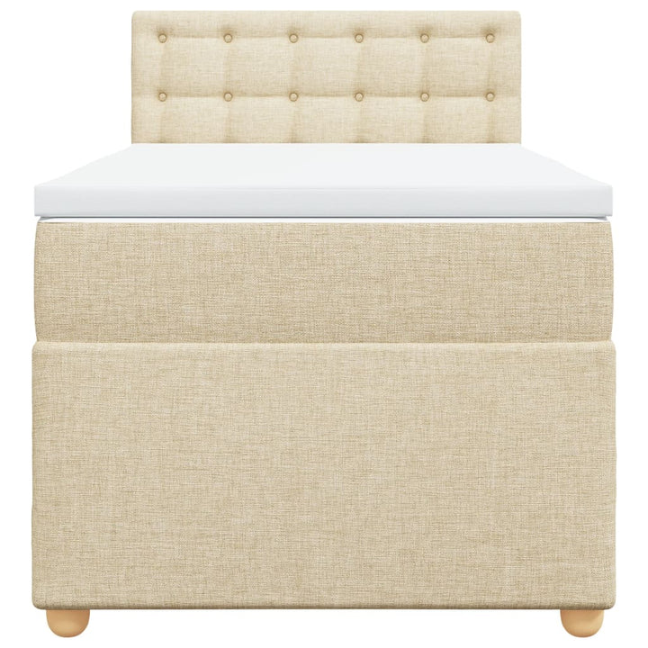 kontinentalseng med madras 90x200 cm stof cremefarvet