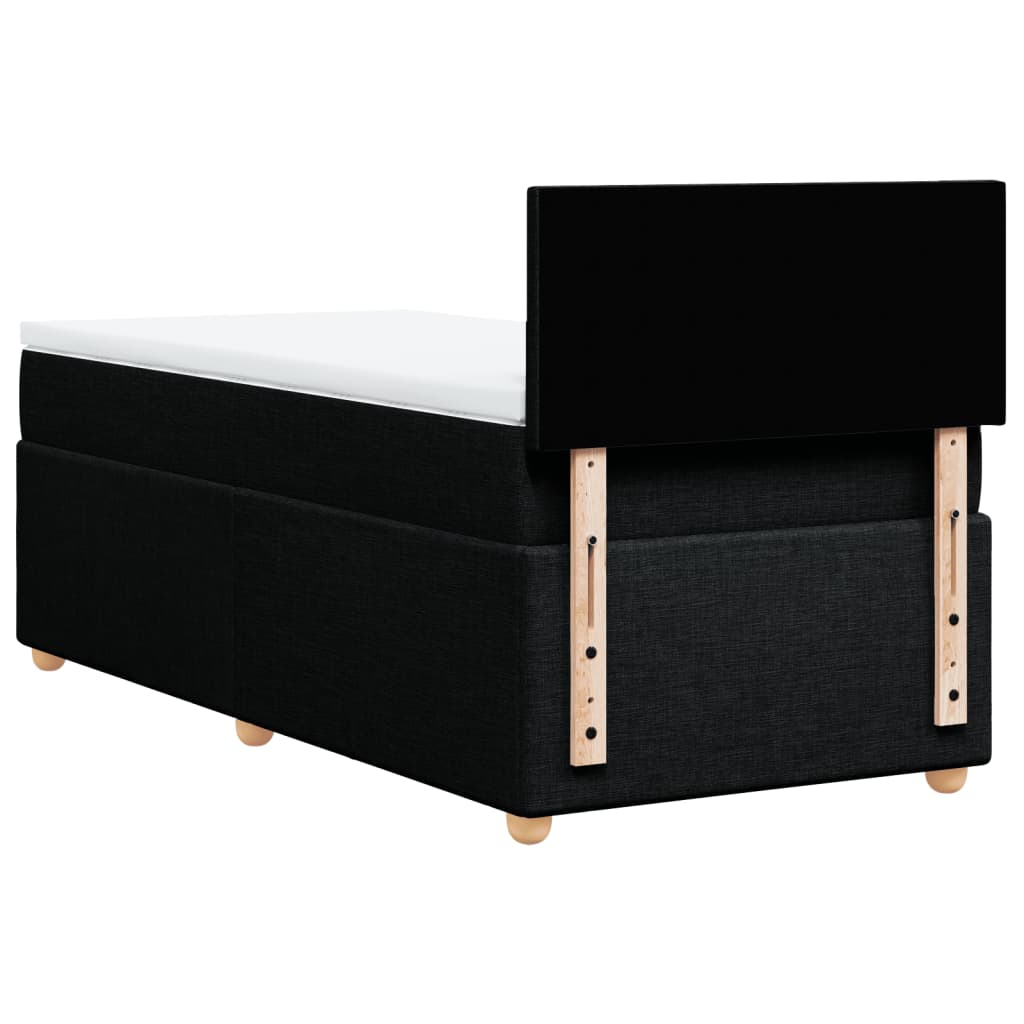 kontinentalseng med madras 100x200 cm stof sort