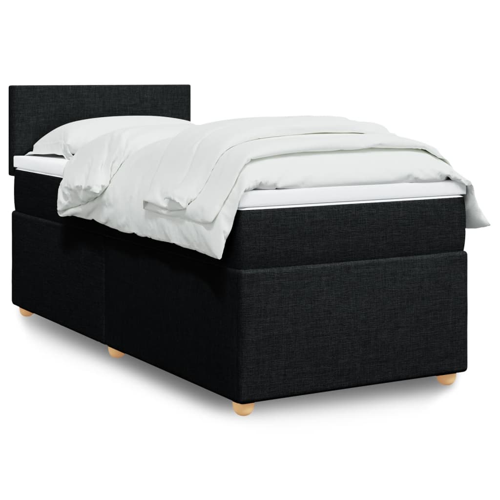 kontinentalseng med madras 100x200 cm stof sort
