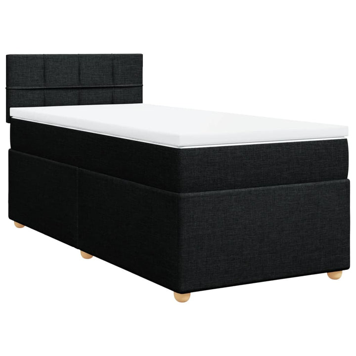 kontinentalseng med madras 100x200 cm stof sort