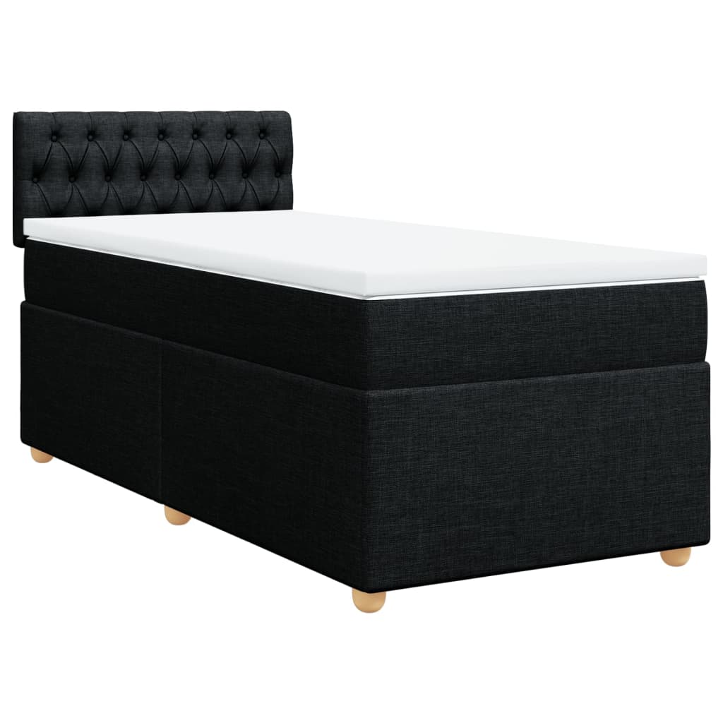 kontinentalseng med madras 100x200 cm stof sort