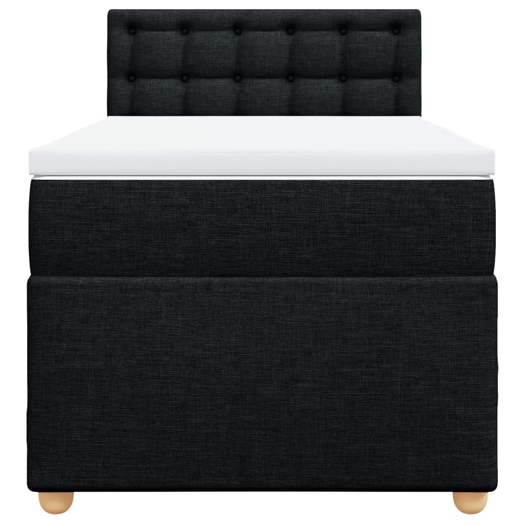 kontinentalseng med madras 100x200 cm stof sort