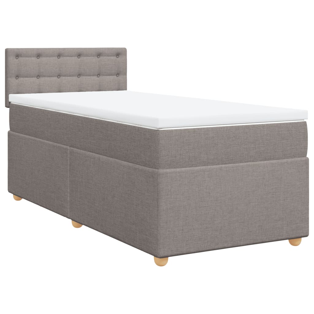 kontinentalseng med madras 100x200 cm stof gråbrun