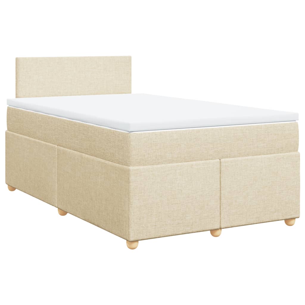 kontinentalseng med madras 120x190 cm stof cremefarvet