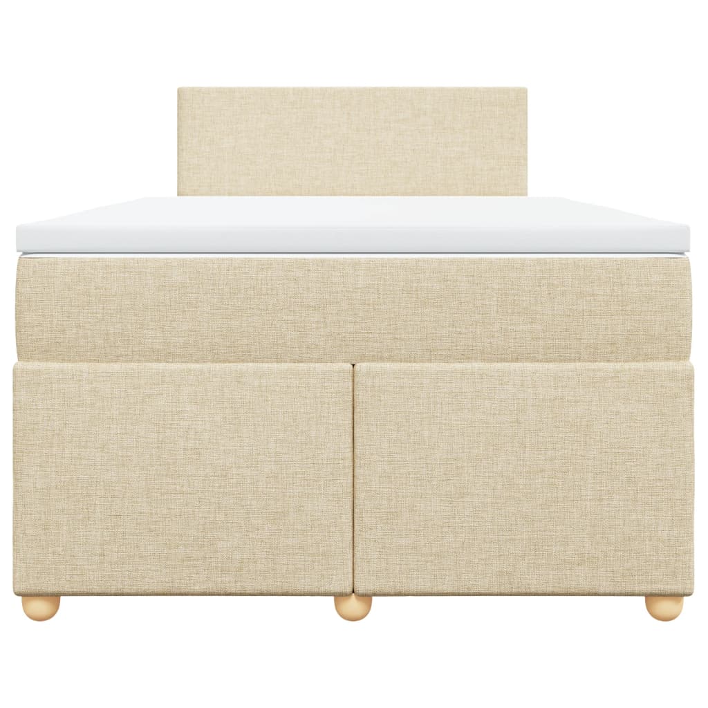 kontinentalseng med madras 120x200 cm stof cremefarvet