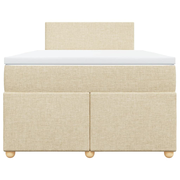 kontinentalseng med madras 120x200 cm stof cremefarvet