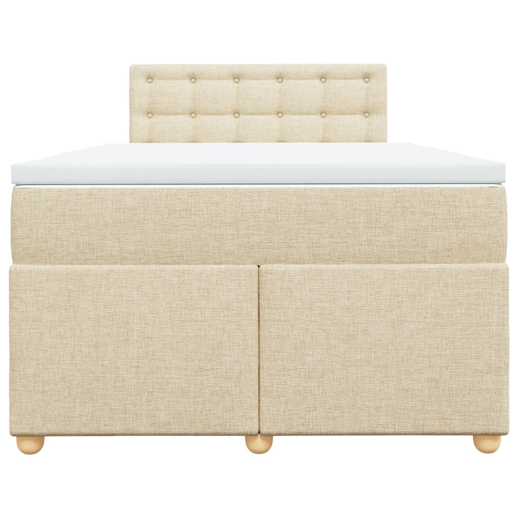 kontinentalseng med madras 120x200 cm stof cremefarvet