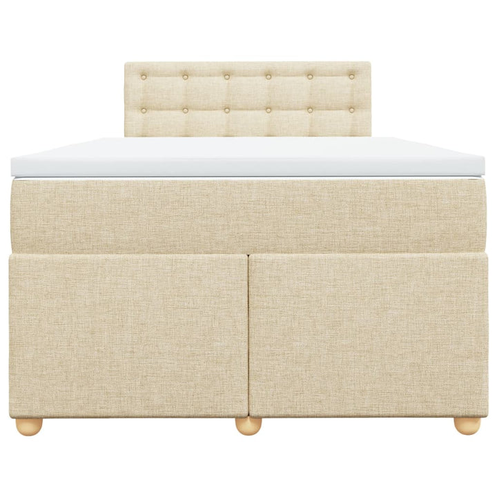 kontinentalseng med madras 120x200 cm stof cremefarvet