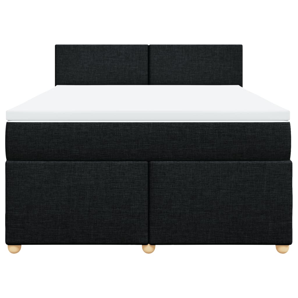 kontinentalseng med madras 140x190 cm stof sort