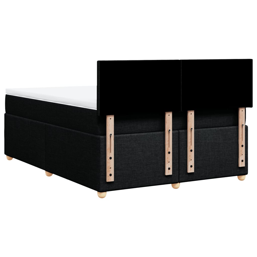 kontinentalseng med madras 140x190 cm stof sort