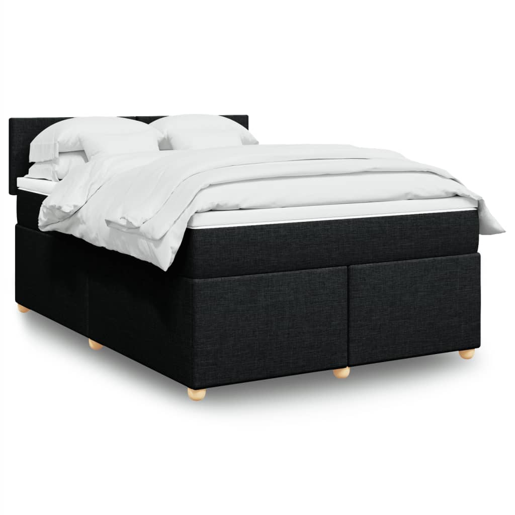 kontinentalseng med madras 140x190 cm stof sort