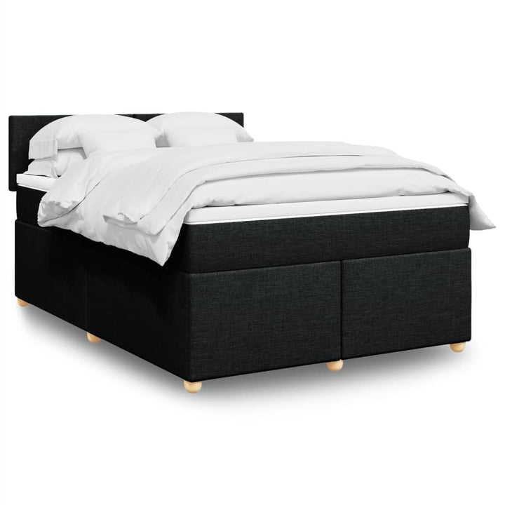 kontinentalseng med madras 140x190 cm stof sort