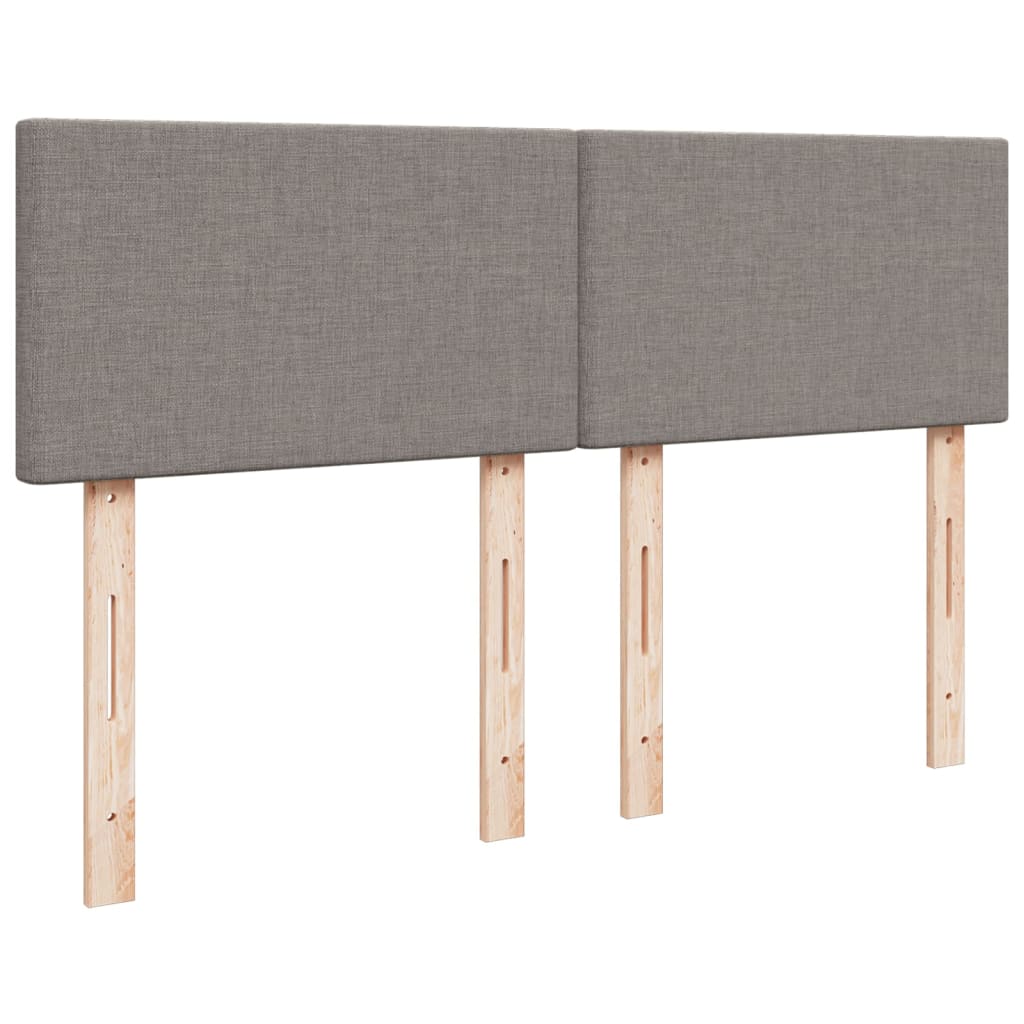 kontinentalseng med madras 140x190 cm stof gråbrun