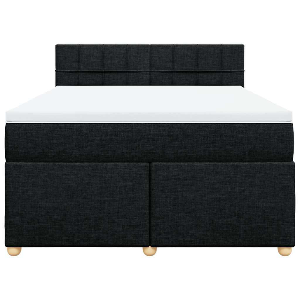 kontinentalseng med madras 140x190 cm stof sort