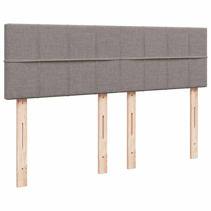 kontinentalseng med madras 140x190 cm stof gråbrun