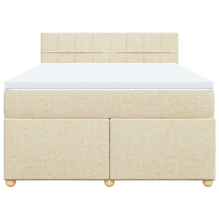 kontinentalseng med madras 140x190 cm stof cremefarvet
