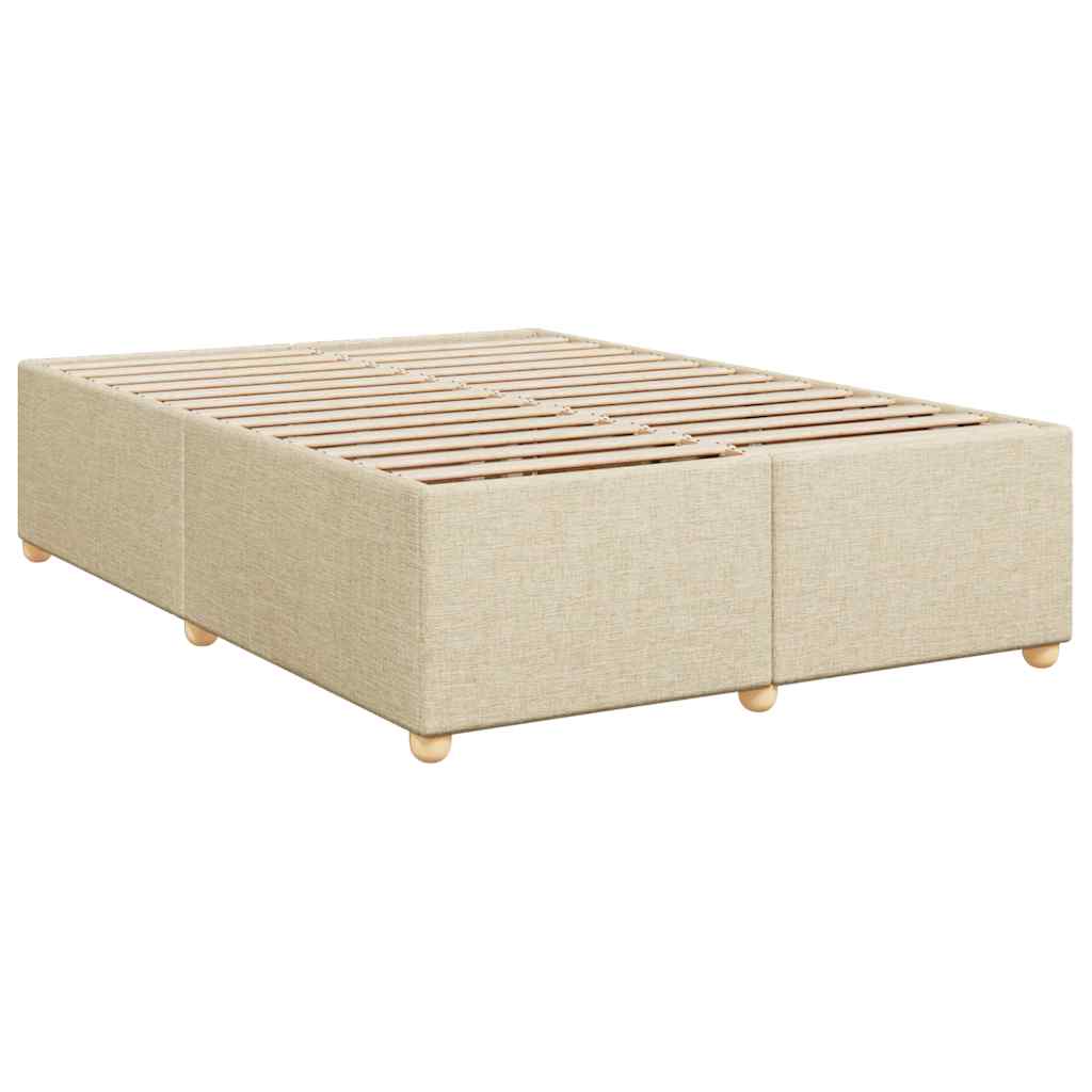 kontinentalseng med madras 140x190 cm stof cremefarvet