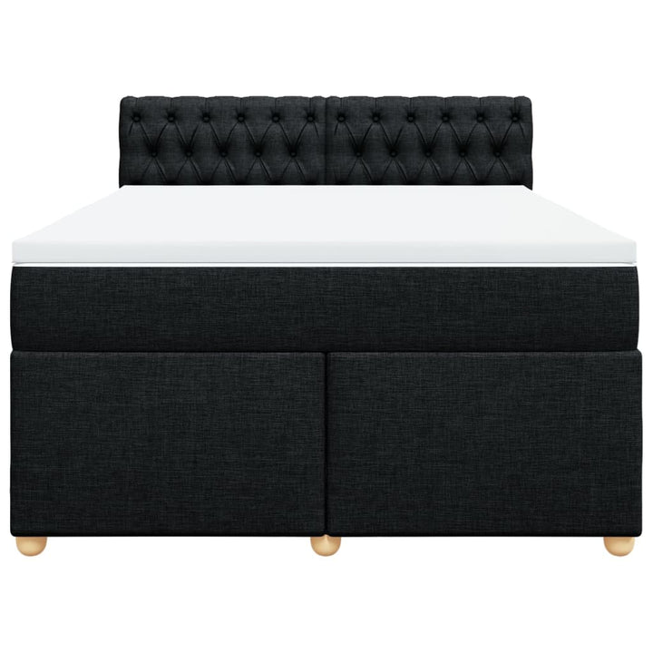 kontinentalseng med madras 140x190 cm stof sort